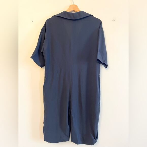 Max azria navy blue oversized romper long shorts summer vacation - Picture 5 of 11